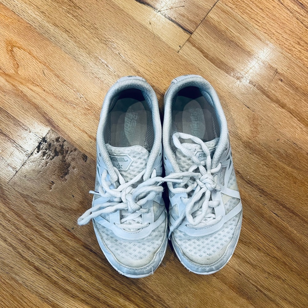 White Rebel cheer shoes. Only worn on cheer floor. Smoke/pet free. Wore 1 season